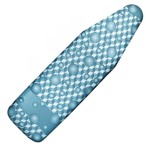 Ironing Board Cover and Pad, 21x54 Extra Large Thick Iron Padding, Scorch & Stain Resistant Ironing board cover, Heavy Duty Iron Board Padded with Adjustable Fasteners Elastic Edge, Aqua Blue