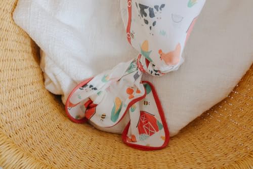 Copper Pearl Baby Gown - Knotted Newborn Sleepers for Baby Boy and Girl, Soft Stretchy Long Sleeve Infant Gowns with Bottom Tie and Hand Mittens, Perfect Hospital Coming Home Outfit (Farmstead)4