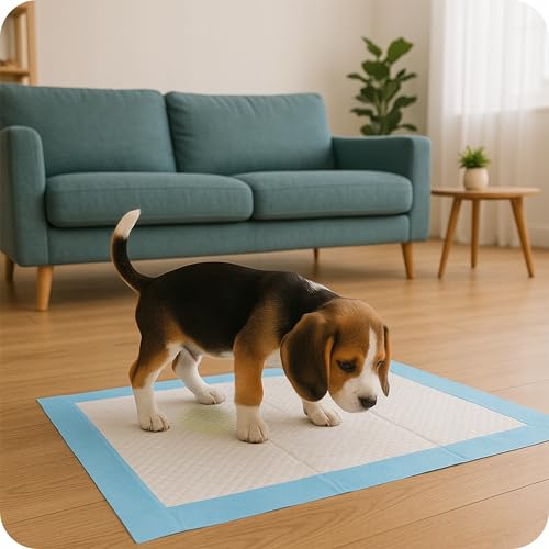 KRUMAD Trainingspads für Hunde, 50 Stück, 6-Schichten, PIPI Matten für Hunde, Trainingsmatte für Welpen, Inkontinenzunterlagen, Wasserdicht, Hunde Zubehör, 60 x 90 cm