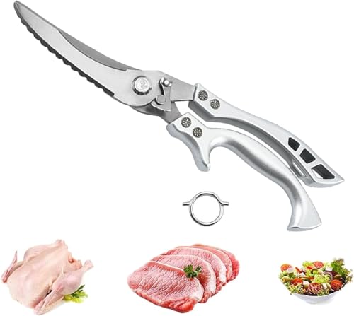 Ciseaux à volaille, ciseaux à volaille en acier inoxydable, ciseaux de cuisine tranchants, ciseaux ménagers polyvalents, avec bord dentelé, ciseaux à os, avec boîte cadeau, ciseaux à volaille, pour po