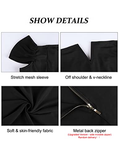 Lalagen Women's Plus Size Off Shoulder Long Formal Party Dress Evening Gown Size Xxxl Black #TOP4
