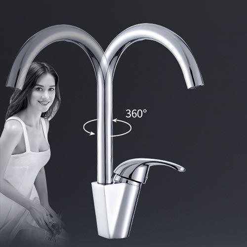 Mitigeur eau chaude/froide avec bec pivotant en acier inoxydable - 4