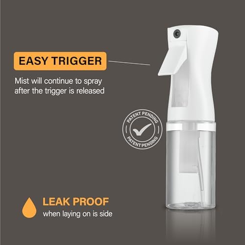 SUPER+ 2 Pack Continuous Spray Bottles - Ultra Fine Mist Sprayer | Water Spray Bottle For Hair Mister Spray Bottle | Hair Spray Bottles For Hairstyling, Cleaning, Salons - 2pk 6.8 OZ / 200 ML - 1