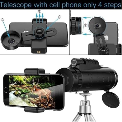 Image of Drumstone 10 𝒀𝒆𝒂𝒓𝒔 𝑾𝒂𝒓𝒓𝒂𝒏𝒕𝒚 40x60 HD Monocular Telescope with Phone Holder & Tripod | Pure Optical Glass, Long-Distance Zoom Lens for Outdoor Travel, Birdwatching, Wildlife.