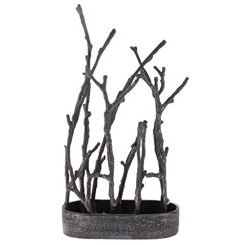 Homart 8017-19 Sculptural Branch Vase, Metal - Oval - Nickle #TOP24