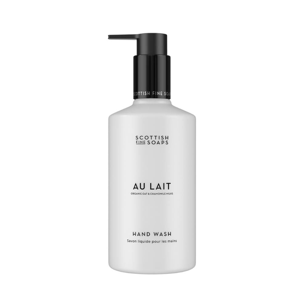 Scottish Fine Soaps Au Lait Hand Wash 300ml – Gentle Cleansing Liquid Hand Soap with Milk Extracts and Panthenol