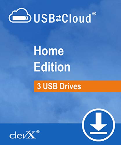 ClevX USBtoCloud - Home - Automatic Cloud Backup for portable drives - 1 year, up to 3 portable USB Flash drives or external HDD/SSD devices
