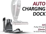 ROOMIE TEC SlimVac Aspirateur sans fil pour la maison – 2200mAh Batterie, Puissance d'aspiration élevée, Légèreté 2-in-1 Portable avec filtre sans sac, 6 LED Phares et station de recharge automatique - Vincent