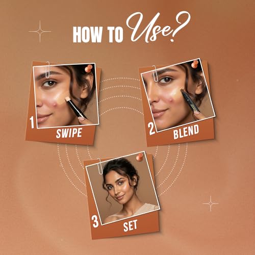 Image of Fashion Colour Precise Correction Concealer Stick | 2-in-1 Double Perfecting with Soft Brush | Full Coverage, Buildable Formula | Smooth & Lightweight | Dark Circle & Blemish Conceal | 2.2g Shade::03