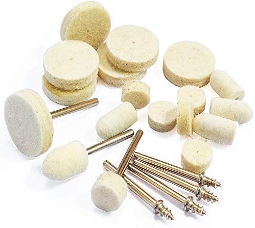 IELEK Felt Polishing Pad & Abrasive Polishing Buffing Wheel,Point & Mandrel Kit for Dremel Rotary Tools