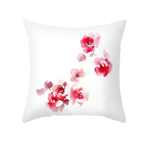 Chenlane Silk Pillow Cover Queen Size Cushion With Design Chinese Style Ink Painting, Couch Covers Farmhouse Berth Luxury Home Decor 50x50 cm, 1Pcs