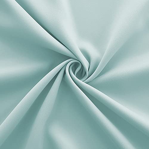 Image of KOUFALL Aqua Colored Window Curtains Bedroom 2 Panels 72 Inch Length Blackout Blinds Mint Green Seafoam Curtains for Living Room Infant Boy Teen Decor 42 x 72 Inches Long