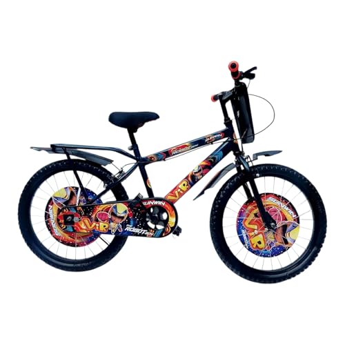 Image of 20 Inch Kids Bicycle for 6-8 Years Boys | VIR Model with TNT BMX Handle, Front Dashing Plate, Tubeless Tyres, PU Saddle, Full Chain Cover, Caliper Brake, Water Bottle & Ring Card Wheels |