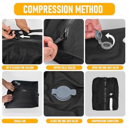 Bolsas de vacío para ropa de 17L con cremallera gris impermeable 8