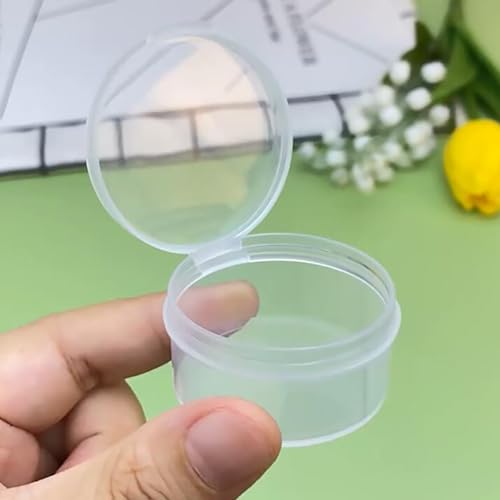 Image of 24 Pack Clear Plastic Round Storage Jars (0.67 oz), 1.65 x H0.87 Inch Round Beads Storage Containers Box for Bead Containers, Small Plastic Box, Mini Containers