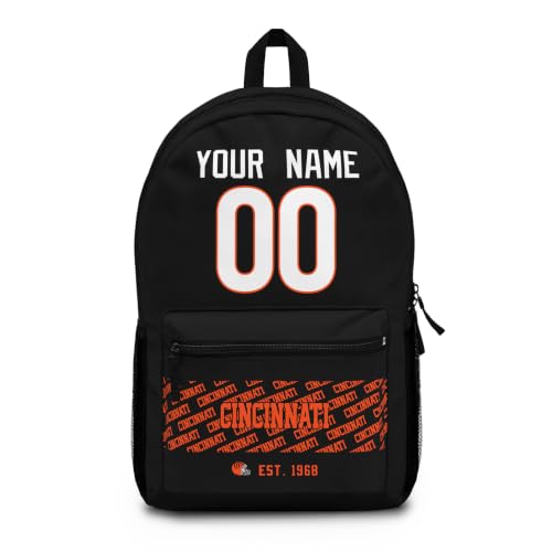 Image of Cincinnati School Backpack Custom Gifts for Boys Girls Teens | Custom Name and Number Personalized Bookbag