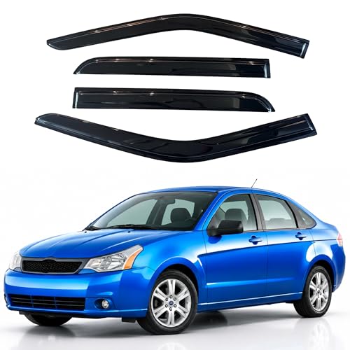 Image of IG Window Visors Fit for 2008-2011 Ford Focus Sedan, Out-Channel Rain Guards Vent Wind Deflectors 4PC, Car Accessories for 08-11 Focus Sedan (Excludes Hatchback)