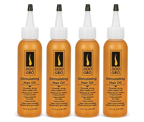Doo Gro Stimulating Growth Oil, 4.5 fl oz (Pack of 4) - Moisturizes dry scalp, Lightweight, non-greasy formula for daily use