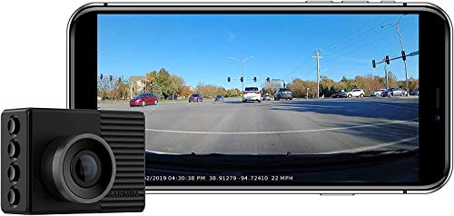 Garmin Dash Cam 46, Wide 140-Degree Field of View in 1080P HD, 2 LCD Screen and Voice Control, Very Compact with Automatic Incident Detection and Recording (Renewed)