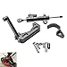 TMOM Staffa di Montaggio Ammortizzatore dello sterzo per Speedual Zero 10X Scooter Steering Stabilizer Damper Mounting Bracket Kit (Nero Damper+bracket)