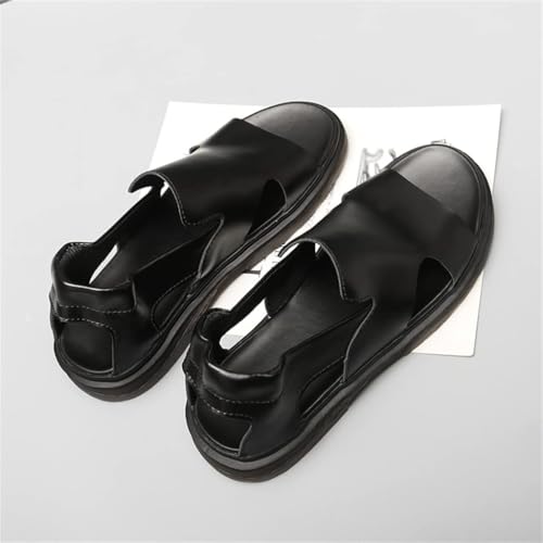 Men's Sandals Breathable Leather Shoes Casual Sandals Men Shoe Retro Leisure New Flats(38)4