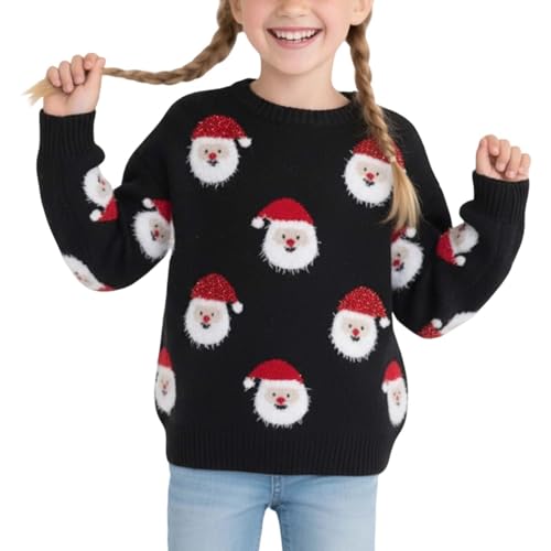 Pull Noël fille 18 mois à 8 ans idéal pour les photos de famille en hiver