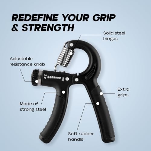 Image of Adjustable Hand Grip Strengthener, Hand Gripper for Men & Women for Gym Workout Hand Exercise Equipment to Use in Home for Forearm Exercise, Finger Exercise Power Gripper