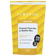 Flourish Buttermilk Protein Pancake & Waffle Mix, No Added Sugar, 16 Ounce Pack of 8
