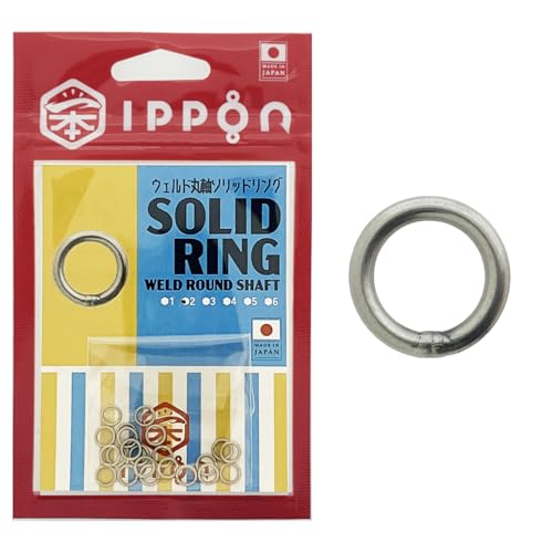 IPPON (一本) ウェルド丸軸ソリッドリング 日本製 釣り 仕掛け 徳用 ステンレス (#2/22個入/外径:5.5mm/内径:3.9mm/強度:130lb)