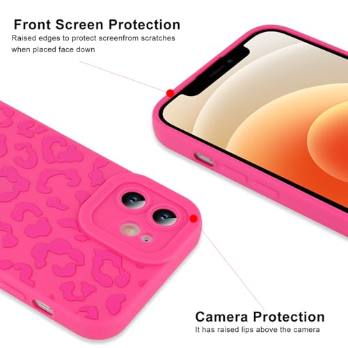Image of ZIYE for iPhone 12 Case Hot Pink Leopard Pattern Phone Case
