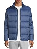 Men's Long Sleeve Puffer Jacket (Blue, Large)