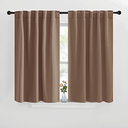 NICETOWN Blackout Curtains and Drapes for Kitchen - (Cappuccino Color) 42 inches Wide by 40 inches Long, 2 Panels Set, Thermal Insulated Blackout Wind