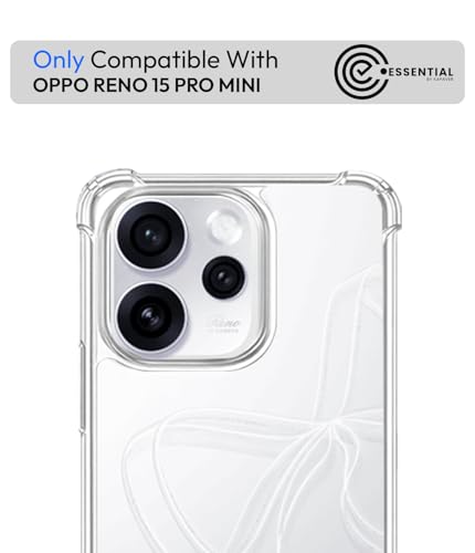 Image of KAPAVER Essential Back Cover Case Compatible with Oppo Reno 15 Pro Mini (PC+TPU) - (Clear)