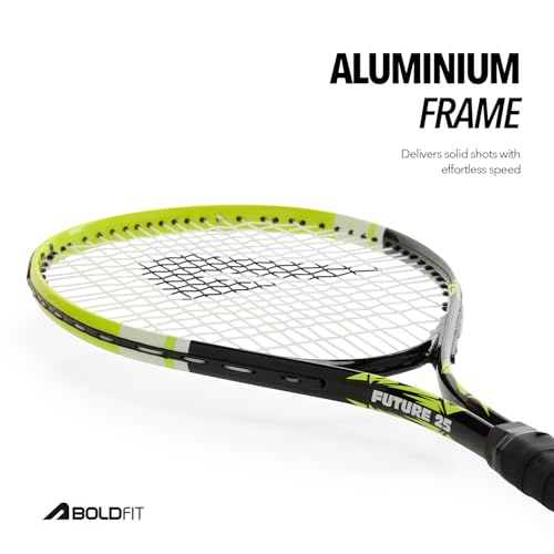Image of Boldfit Tennis Racket, Aluminium Lawn Tennis Racquet for Adults & Kids, Lightweight, Durable & Beginner Tennis Gear for Children with Protective Cover, Ideal for Outdoor Play & Training