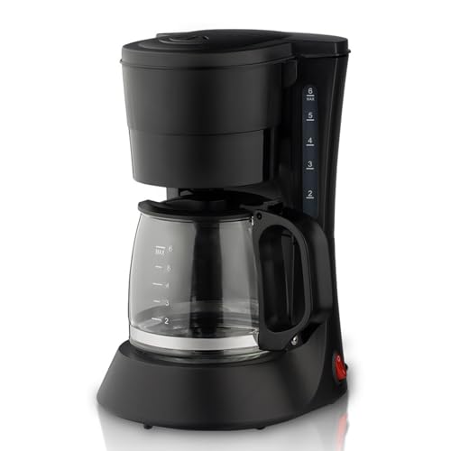 YIWEOG Cafetera eléctrica de goteo con cafetera de 600 ml/20,3 oz, cafetera espresso, tetera con calefacción de 600 W y función goteo, mango ergonómico, cafetera visible marcada con escalas