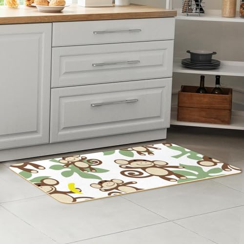 Tapete de cocina para pasillo y cuarto de lavado con monos animados 7
