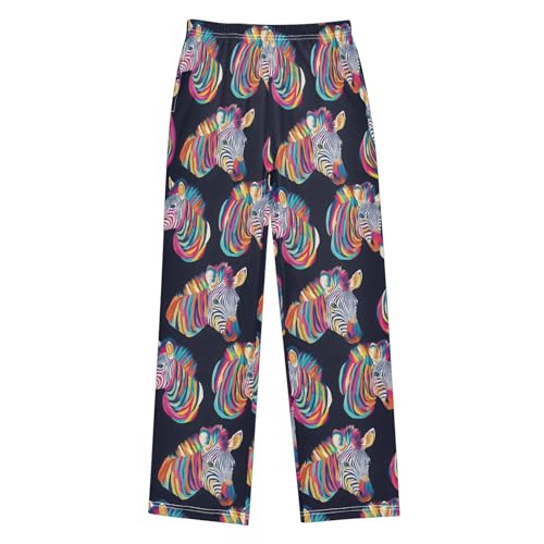Pajama Pants Zebra Rainbow PJ Bottoms Sleepwear Lounge Sleep Pant with Pockets
