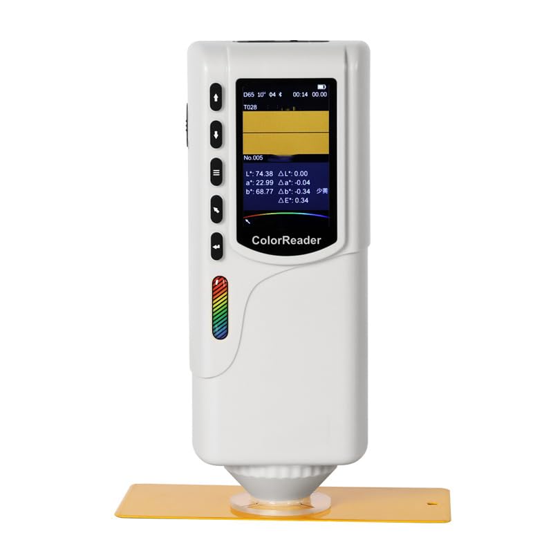 Color Reader Industrial Basic ColorReader Color Difference Meter Analyzer Colorimeter with Aperture Φ4mm SCI CIE LAB LCh 8/D D65 Observer 10° Repeatability withinΔE*ab 0.1 Data Storage Function