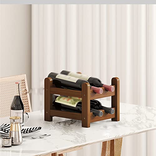 Soporte para botellas de vino de bambú para 4 botellas miniatura 2
