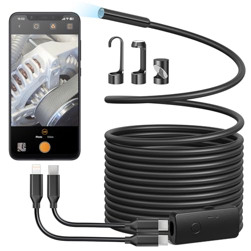 Anykit Endoscope Camera with Light, 1920P HD Borescope with...