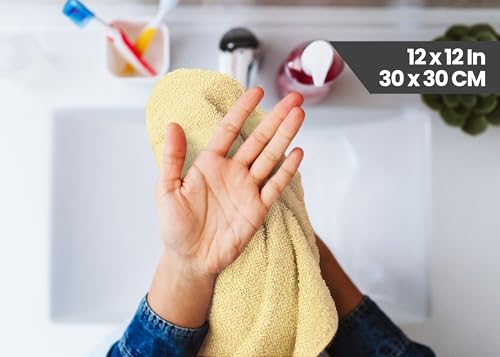 Image of Utopia Towels 12 Pack Premium Wash Cloths Set, 12 by 12 Inches, 100% Cotton Ring Spun, Highly Absorbent and Soft Feel Essential Washcloths for Bathroom, Spa, Gym, and Face, Champagne