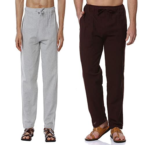 Image of Aatman One Size Men's Eco-Friendly Cotton Pyjama Pack of 2 | Fits Waist Size 28 to 36 Inches