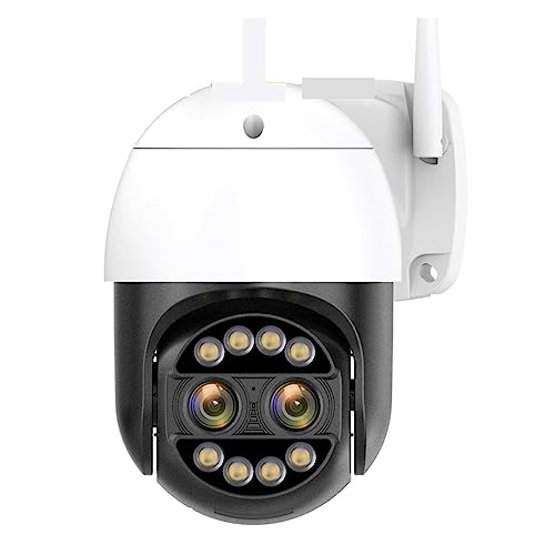 CSDASW 8MP 4K 8X Zoom híbrido 2.8 + 12mm Lente Dual Cámara IP PTZ Detección Humana 4MP Audio Seguridad Video Cámara de vigilancia(4MP,32G SD Card)