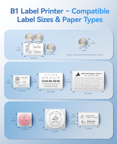 NIIMBOT B1 Label Maker 2Inch Bluetooth Printer for Home Blue - image 4