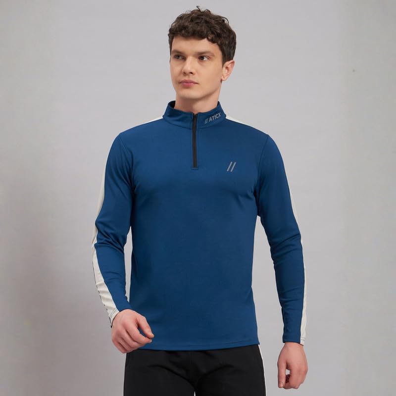 Image of ATICX Polyester Full Sleeve Compression High Turtle Neck Sports Jersey T Shirt for Men - Quick Dry Fit Gym Workout Top for Running, Swimming, Training, Cycling, Football, Badminton