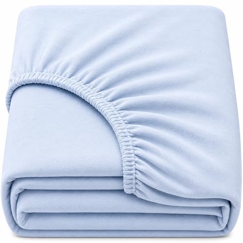 Dudu N Girlie Baby Cot Sheet 60 x 120 cm Breathable Jersey Cotton Fitted Bedding Blue