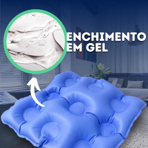 Almofada Assento Inflável Tratamento Coccíx Entrada Enchimento Gel Orifício Quadrada Escaras Hemorro