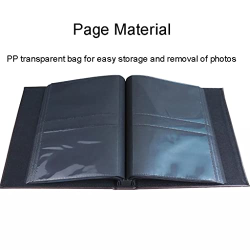 Pnnerr Large Leather Photo Albums Totaling 40 Sheet 80 Sides Scrapbook Wedding Guest Book Diy Memories Book Insert Album (Color : White-Patch Five-Pointed Star4, Size : 255Mm*215Mm*45Mm) #TOP4