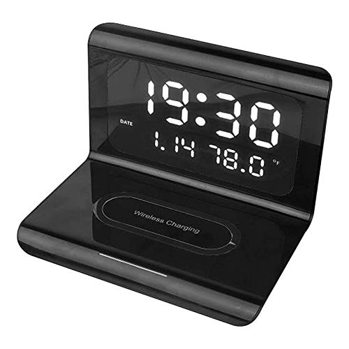 Yuui Creatives Wireless Phone Charging Station with Digital Alarm Clock...