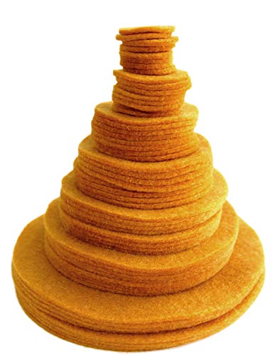 Image of Playfully Ever After Mustard Yellow Craft Felt Circles (Mixed Size Pack - 56pc)